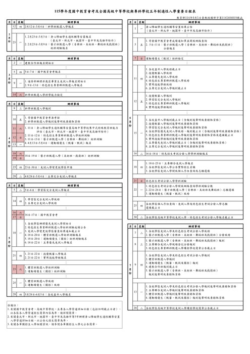 115學年適性入學重要日程表圖片