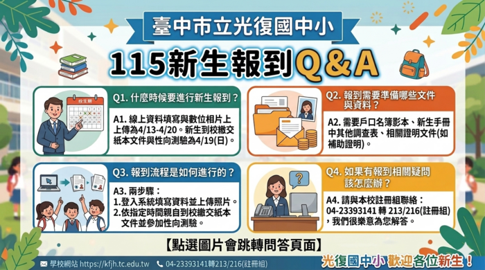 115學年度新生報到Q&A(問與答)